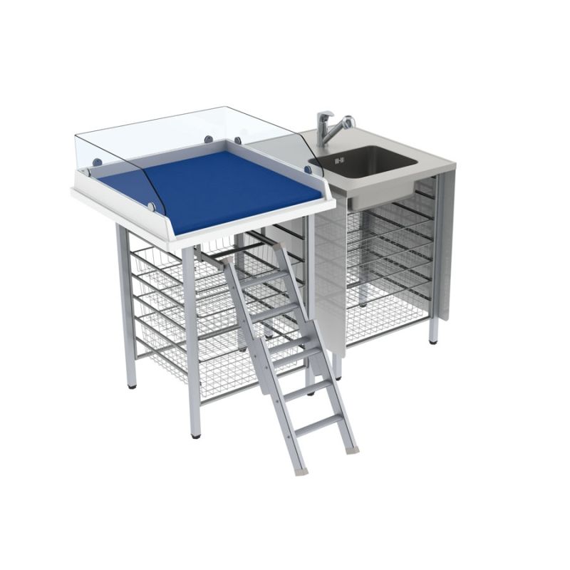 Table à langer pour handicapé - Granberg KID 327 - Combinaison 1 avec lavabo et accessoires - Réf. 327-081-11_0