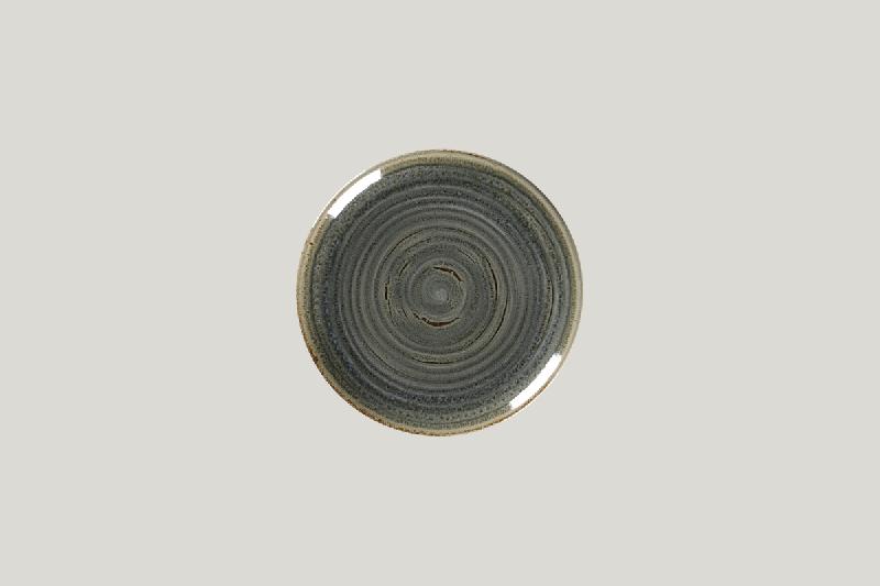 ASSIETTE COUPE PLATE ROND GRIS PORCELAINE Ø 18 CM RAKSTONE SPOT