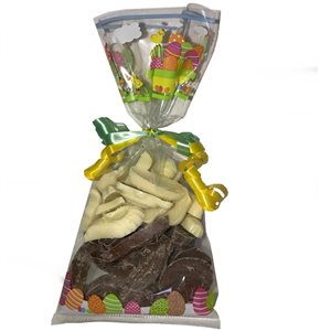 100 SACHETS PÂQUES PLAT POLYPRO 