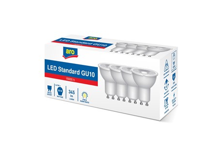 AMPOULE LED RÉFLECTEUR 4.8/50W GU10 BLANC CHAUD (VENDU PAR 4)