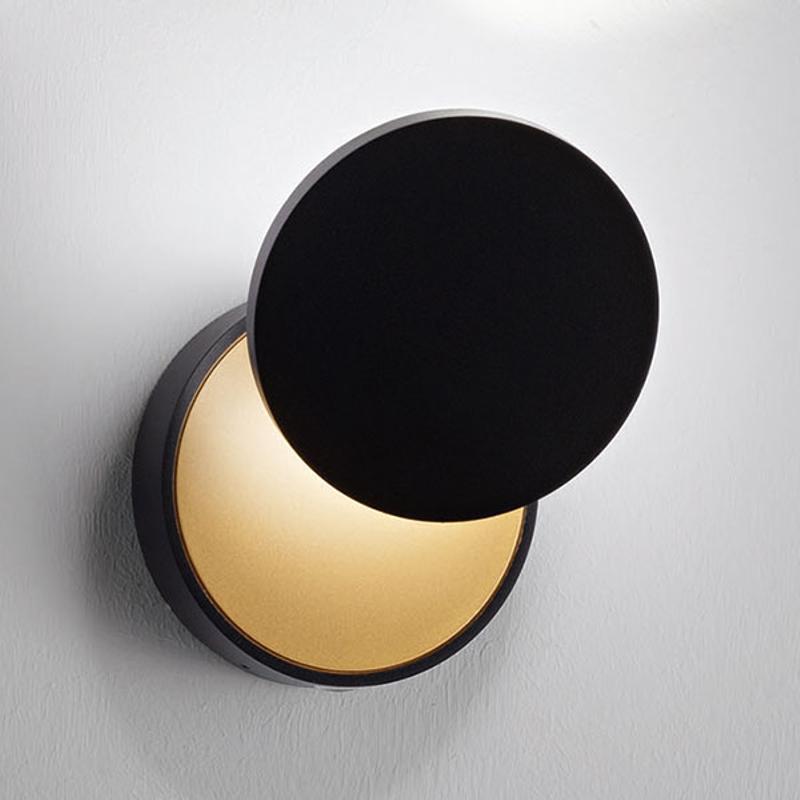 FABAS LUCE APPLIQUE MURALE LED ARA, SPOT DE LECTURE NOIR-DORÉ