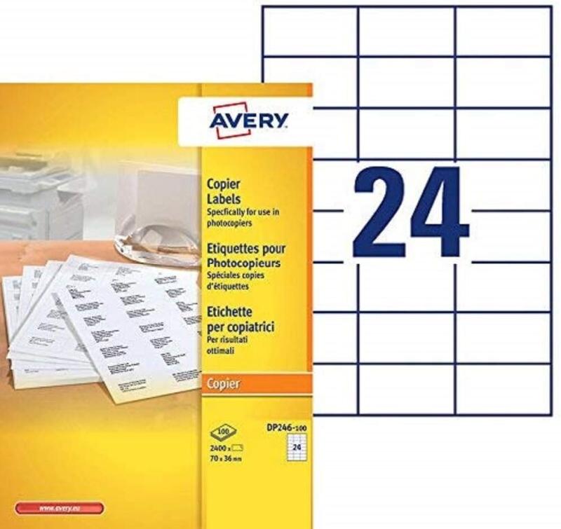 AVERY 2400 étiquettes blanches, format 70 x 36 mm (100 feuilles A4 / cdt) - 3266557270366_0