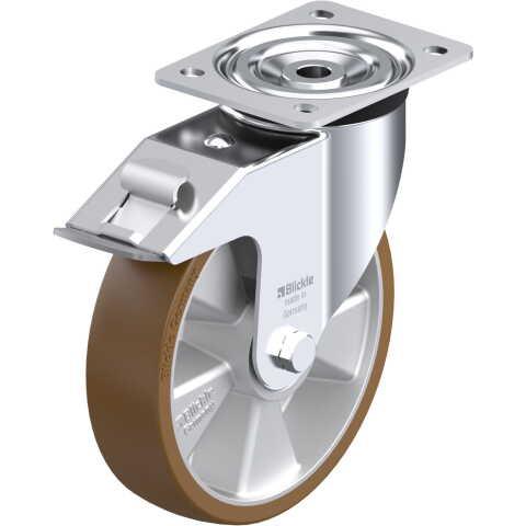 BLICKLE - ROULETTE PIVOTANTE À FREIN Ø 200MM BANDAGE POLYURÉTHANE PU 400KG - L-ALB 200K-FI