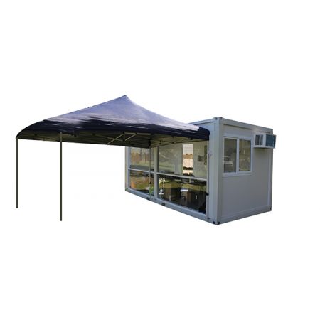 Cabine de commentaire modulaire 6.0 x 2.4m entièrement vitrée - Vision à 180° pour événementiel_0