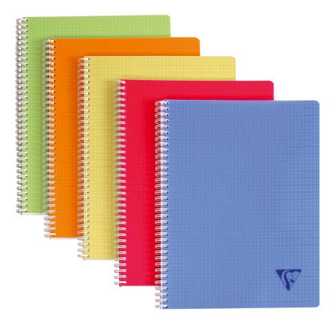 LOT DE 5 - CAHIER SPIRALE CLAIREFONTAINE LINICOLOR A4 21 X 29,7 CM PETITS CARREAUX 100 PAGES