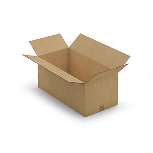 CAISSE CARTON BRUNE DOUBLE CANNELURE RAJA 70X35X30 CM
