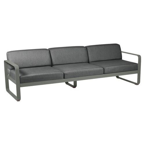 CANAPÉ 3 PLACES BELLEVIE ROMARIN COUSSINS GRIS GRAPHITE - FERMOB