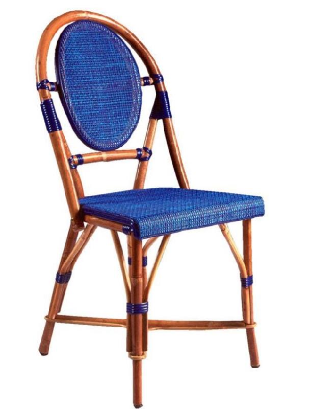 Chaise Sete - Assise et dossier en Batyline - Châssis en rotin véritable noyer ou naturel_0