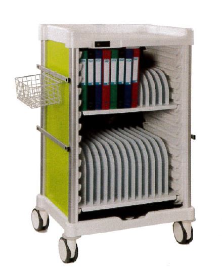Chariot de soin hospitalier CAMELEON - Glissières 600x400, serrure à code et roues antistatiques_0