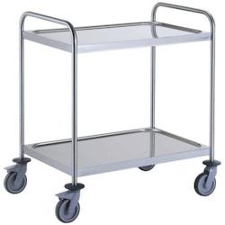 Chariot de Service Inox 2 plateaux 800x530 mm - Gastroland - 3701666006296_0