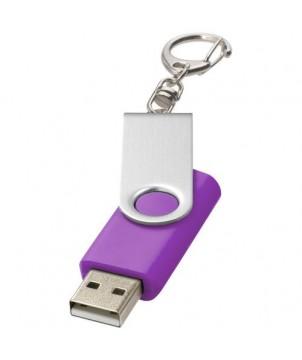 CLÉ USB ROTATIVE AVEC PORTE-CLÉS 1 GB - VIOLET - CLÉS USB PUBLICITAIRES PERSONNALISÉES