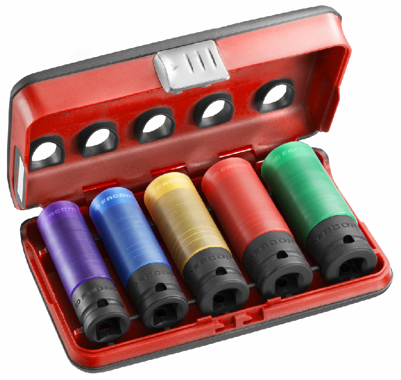 COFFRET DE 5 DOUILLES À CHOC RENFORCÉ 1/2'' - FACOM - NSI.5LPB