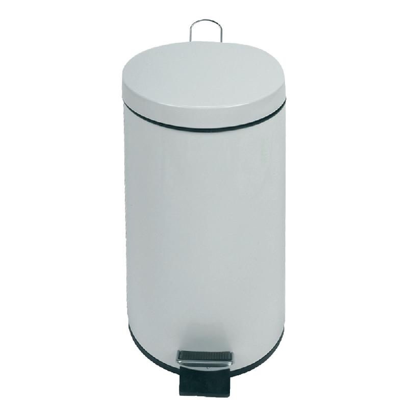 Collecteur à pédale JVD 30 L métal blanc_0