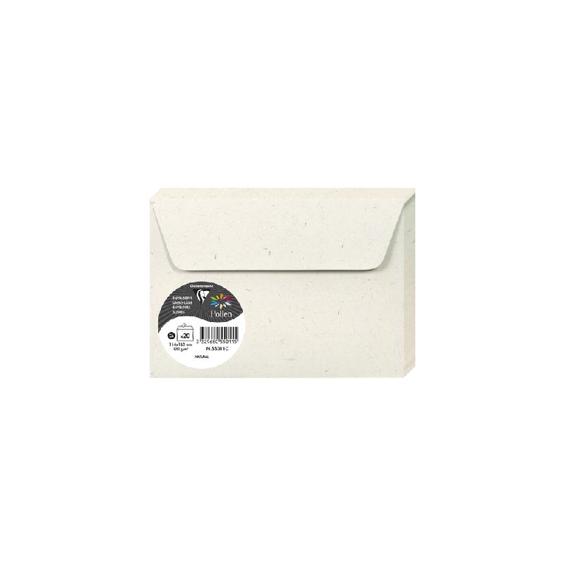 COLLECTION NATURA, PAQUET DE 20 ENVELOPPES POLLEN 114X162MM 120G/M2 - LOT DE 3