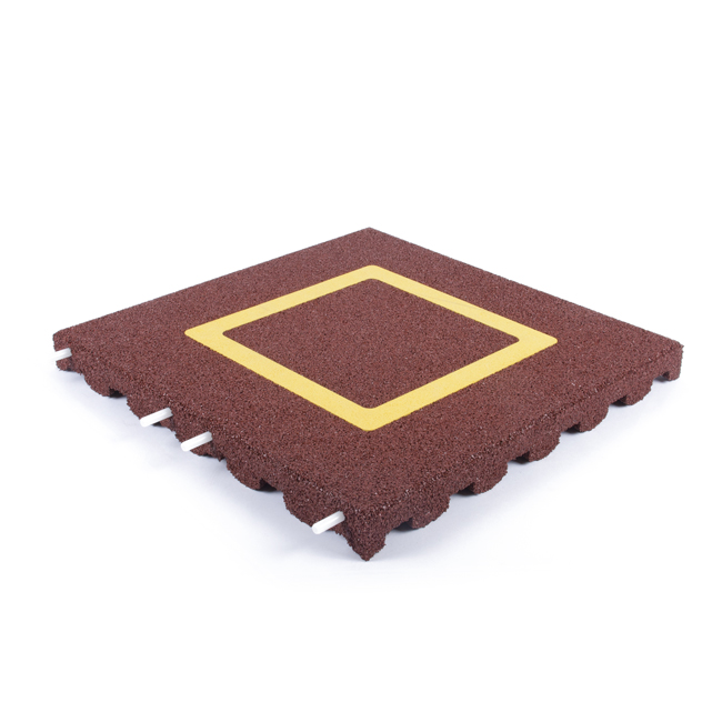 DALLE AIR DE JEUX ROUGE AVEC CARRÉ 50X50X4,5 CM
