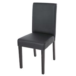 Décoshop26 - Chaise de salle à manger cuisine en synthétique noir mat pieds en bois foncé design moderne 04_0002346 - noir 3000270332693_0