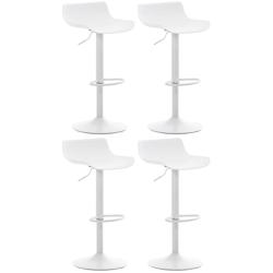 Décoshop26 - Tabourets de bar x4 avec repose-pieds hauteur réglable desing moderne en plastique blanc et métal blanc 10_0004497 - blanc 3000252140377_0