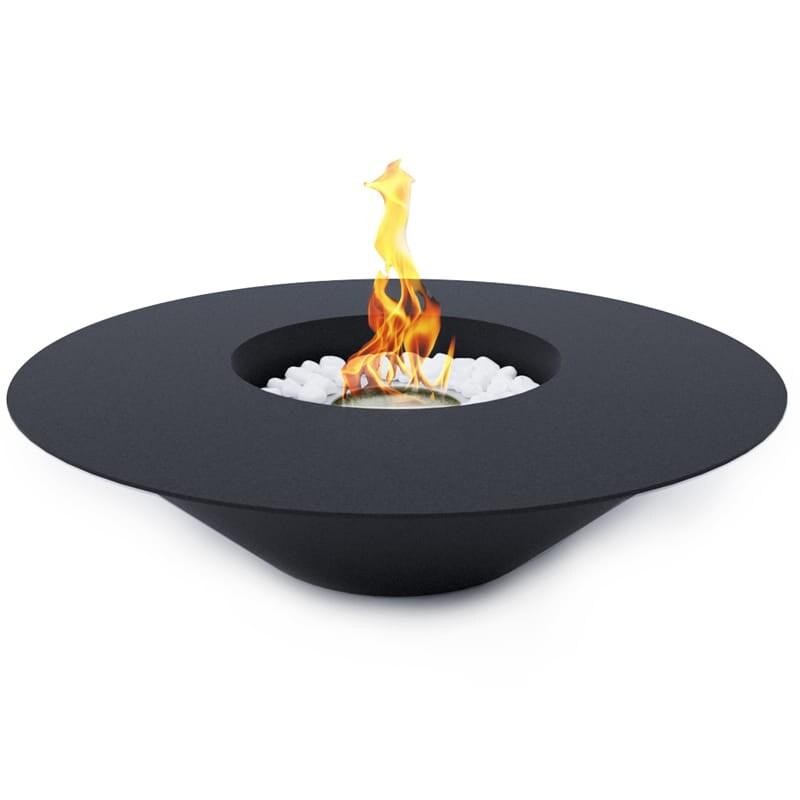 Divina Fire Cheminée au bioéthanol brasero de jardin rond pour extérieur SANTORINI Noir d.60 - noir 8056157805113_0