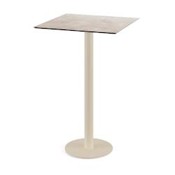 Essentials Urban mange-debout avec piètement sable + plateau HPL noir 70x70 cm - Veba - Gris pierre - l0- L- P- h - gris 130061377_0