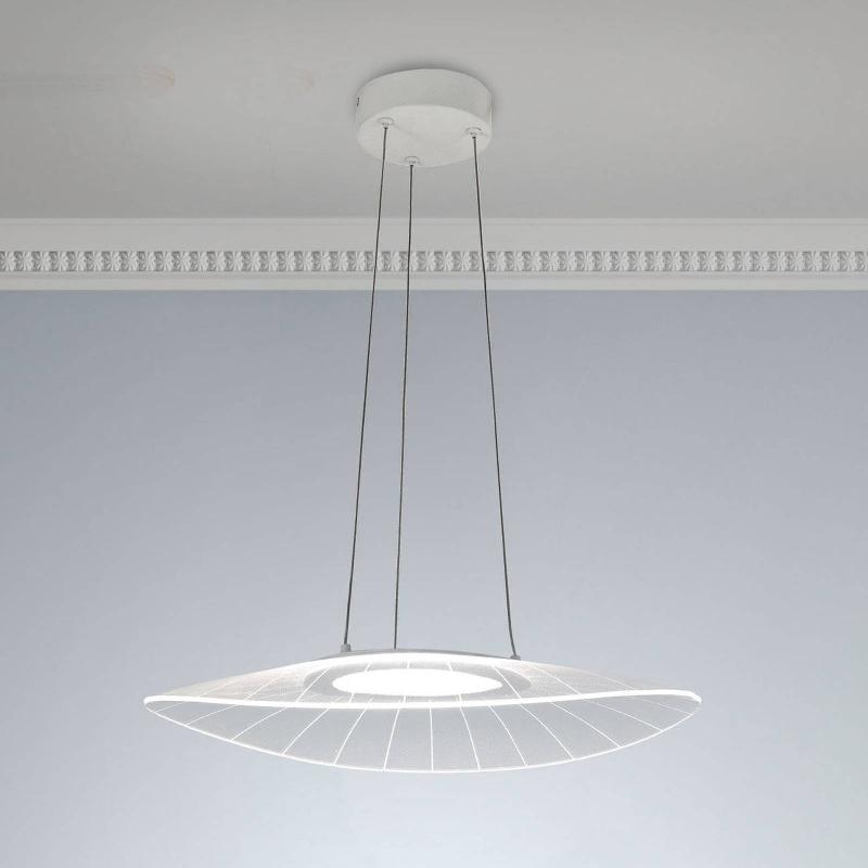 FABAS LUCE SUSPENSION LED VELA, BLANC, OVAL, 59 CM X 43 CM