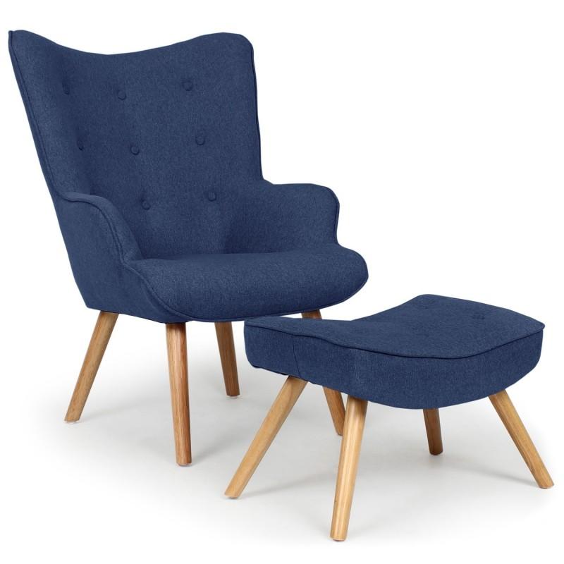 FAUTEUIL & POUF SCANDINAVE ORLE 100CM BLEU - PARIS PRIX_0