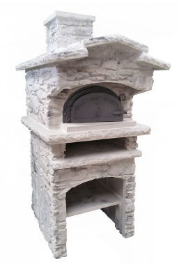 Four à pizza professionnel - Bois d'Antan 6755 en fonte avec habillage pierre sèche_0