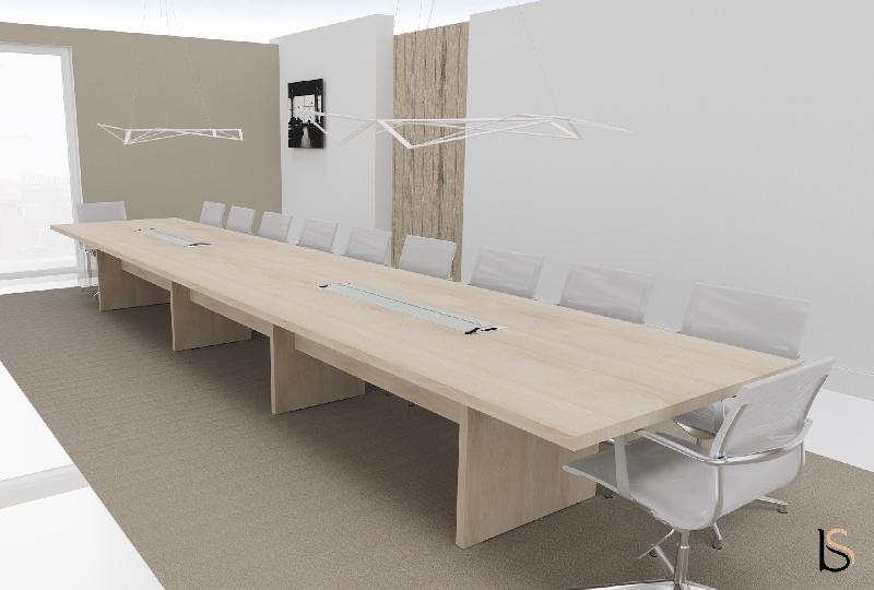 Grande table de réunion rectangulaire TAK - Mobel Linea. - Oui, Acacia clair, 600_0