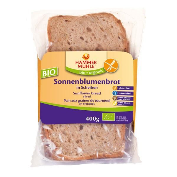 HAMMER MÜHLE PAIN AU TOURNESOL BIO TRANCHÉ 400GR PAIN, PAIN PRÉCUIT