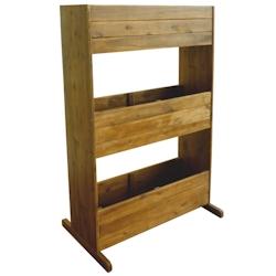 Helloshop26 - Jardinière bac lit surélevé plantes fleurs terrasse jardin de jardin à 3 niveaux bois massif d'acacia marron 02_0039878 - 3000218655310_0