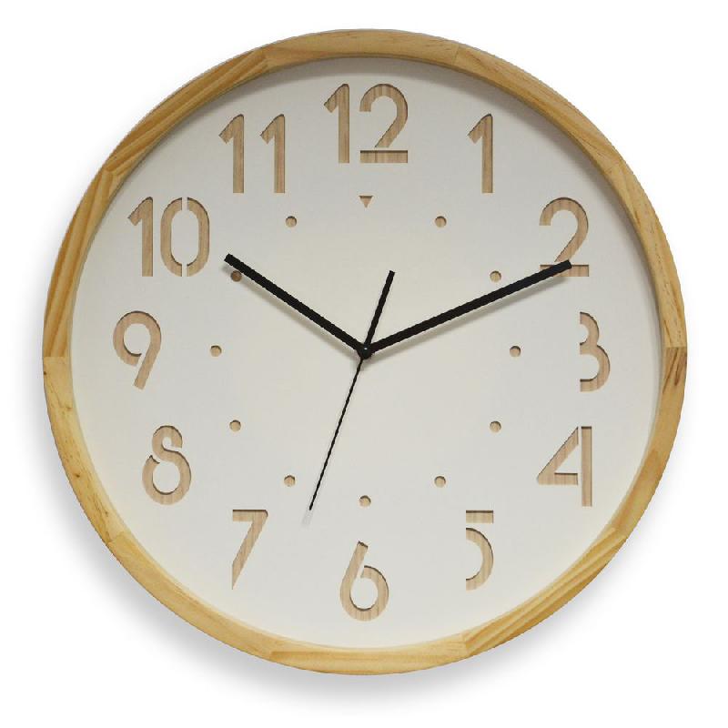 HORLOGE MURALE ANALOGIQUE OSLO SILENCE - Ø 41 CM - COLORIS BOIS CLAIR