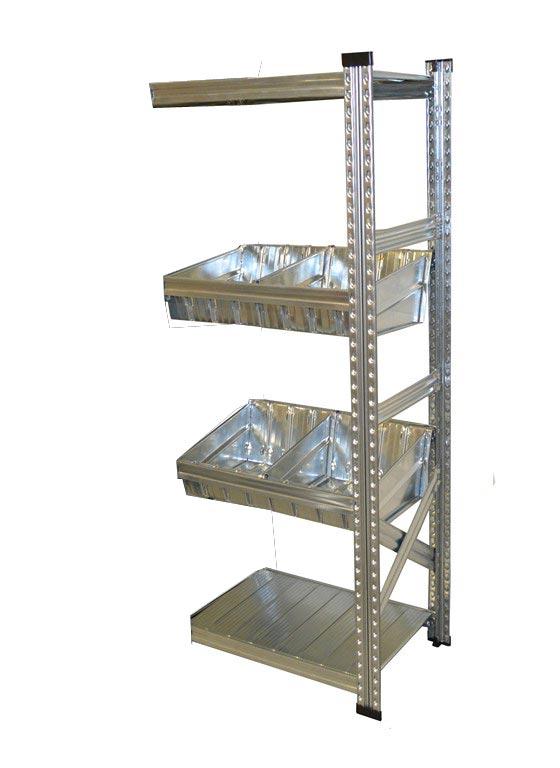 KIT SUIVANT RAYONNAGE 2 BACS MODULAIRES L.600 X P.400 MM