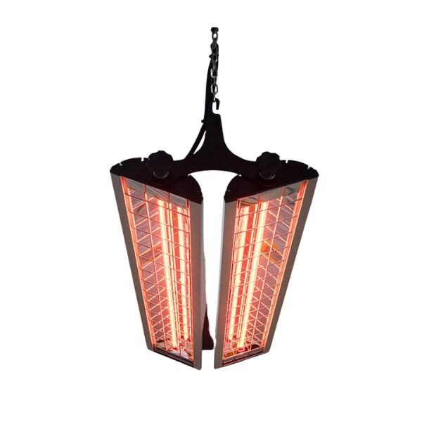 KRS Lampe infrarouge double IR 3109RR 2P avec grille de protection - Émission à ondes courtes - Puissance 2 x 1500 W - Tension 230 V - noir aluminiu_0