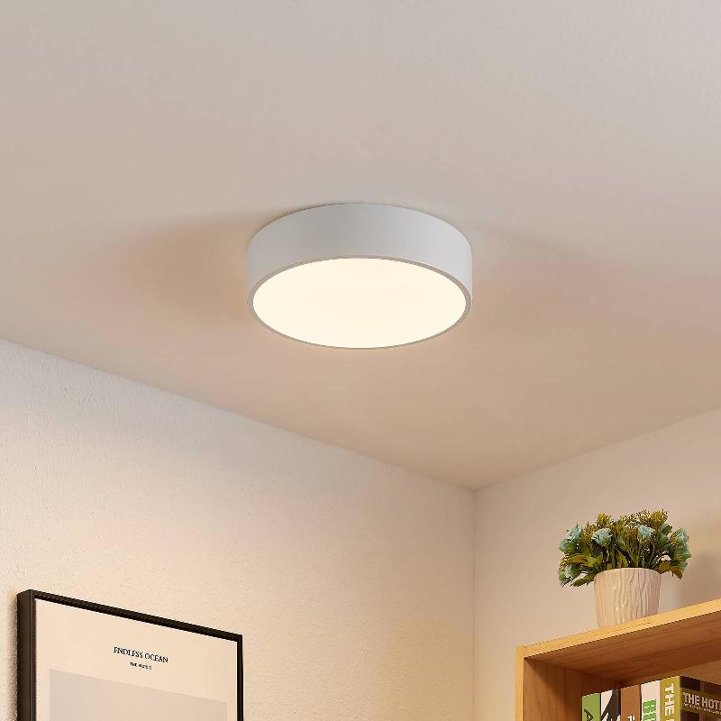 LINDBY PLAFONNIER LED SIMERA, Ø 30CM, BLANC, MÉTAL