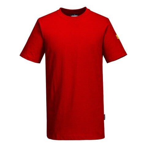 LOT DE 2 - PORTWEST AS20 T-SHIRT ANTISTATIQUE ESD ROUGE FONCÉ - TAILLE S