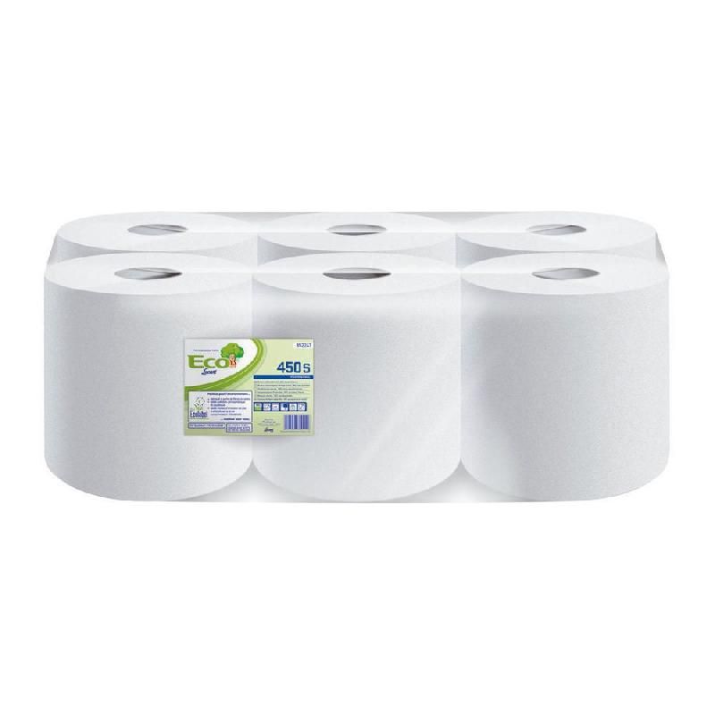 LUCART CARTON DE 6 MAXI BOBINES D'ESSUIE-TOUT BLANCHE ECOLUCART