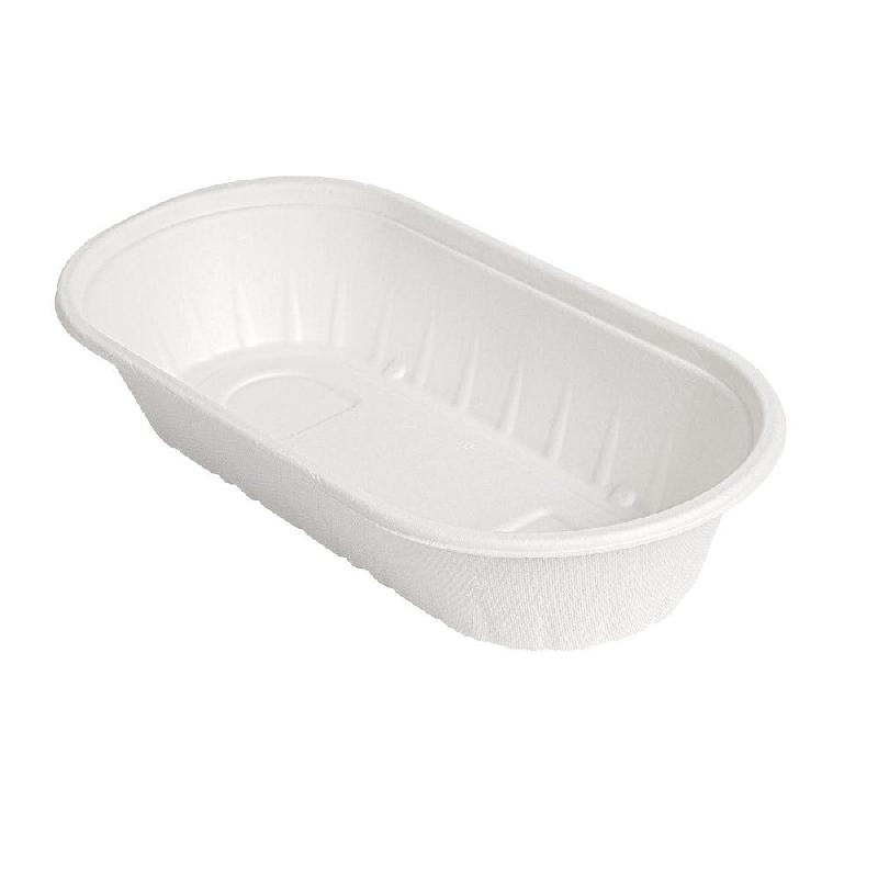 Lunchbox bagasse 800 ml 24,3x12x4,8cm blanc - par 500_0