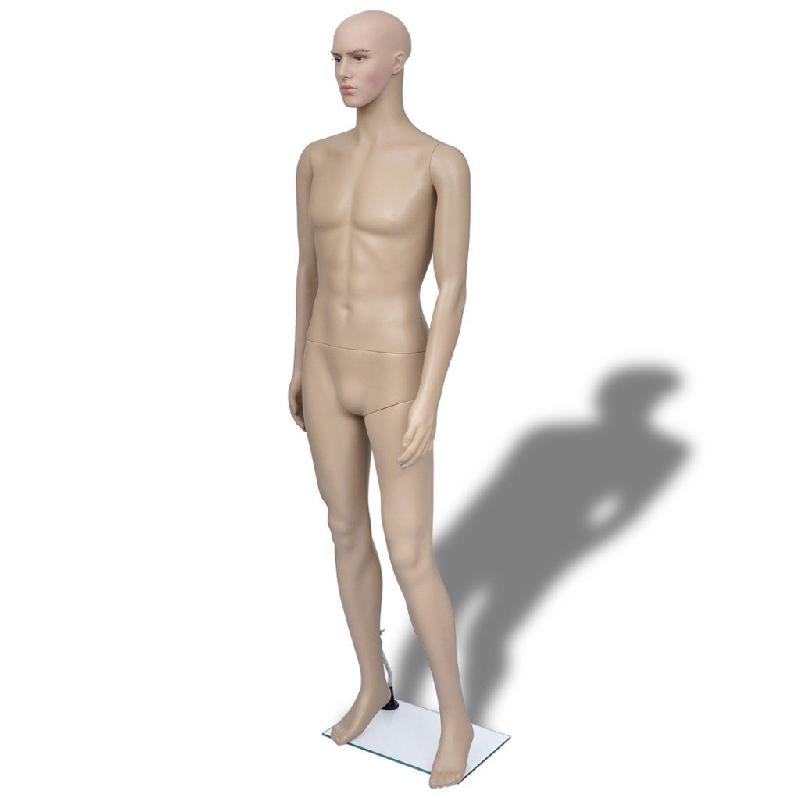 Mannequin buste de vitrine homme - 5 pièces - 2002017 - PE écologique, base en verre trempé_0