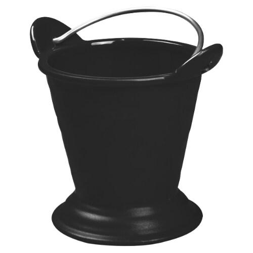 MONDO DECO 6 seaux noirs en mélamine avec anse inox H.10,8 cm 40 cl Mondo Déco - noir plastique 3558840058356_0