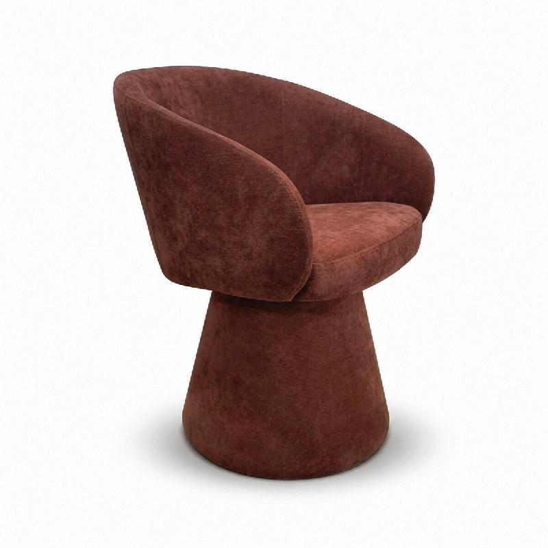 Now's Home - Fauteuil/table pivotant tissus chenille cherry 58x60x77.5cm alba - 3256390255514_0