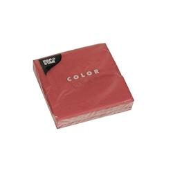 Papstar Serviettes, 3 plis pliage 1/4 24 cm x 24 cm bordeaux - rouge papier 14271_0