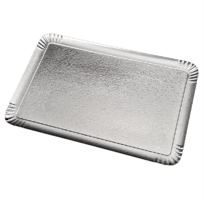 Plateau traiteur carton argent/or 32x42cm - par 100_0