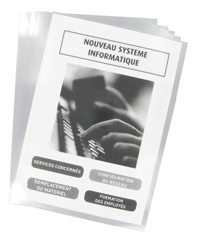 CHEMISE COIN PLASTIQUE BRUNEAU A4 PVC 15/100E TRANSPARENTE INCOLORE - PAQUET DE 10