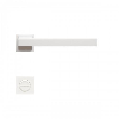 POIGNÉES DE PORTE SUR MINI-ROSACES CARRÉES SÉRIE ER 58QM BOSTON - BLANC - À CONDAMNATION KARCHER DESIGN
