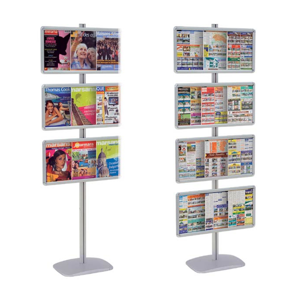 PORTE-AFFICHES 4 CADRES SUR PIED 180 CM