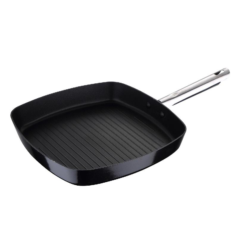 RENBERG Chef sauce Pixel Pro - Grill rond Ø28 cm en fer embouti - noir aluminium Q2732_0