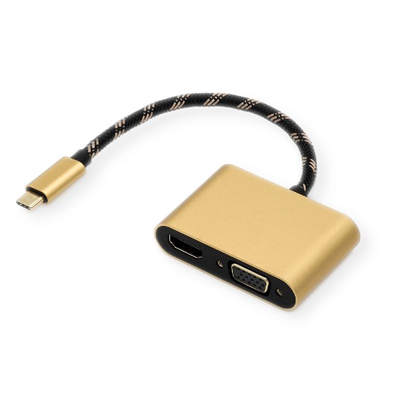Roline gold adaptateur type c - hdmi/vga, m/f_0
