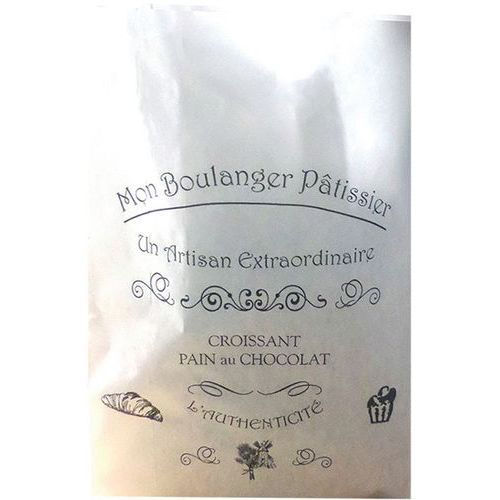 SAC À CROISSANT KRAFT BLANC IMPRIMÉ 102 - POUR 2 CROISSANT