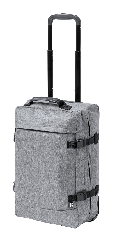 Sac trolley RPET - valise avec 2 roues, poignée télescopique et serrure TSA - polyester 300D gris_0