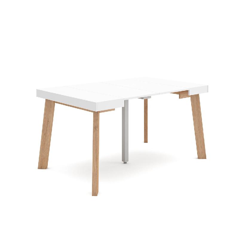 SKRAUT HOME Table console extensible, 140, Pour 6 personnes, Pieds en bois, Blanc - blanc Bois manufacturé 191_25_0