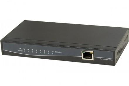 Switch réseau 8 ports fibre POF Optolock Duplex 2,2mm + 1 port RJ45 Fast Ethernet 10/100 - Boîtier métallique compact_0